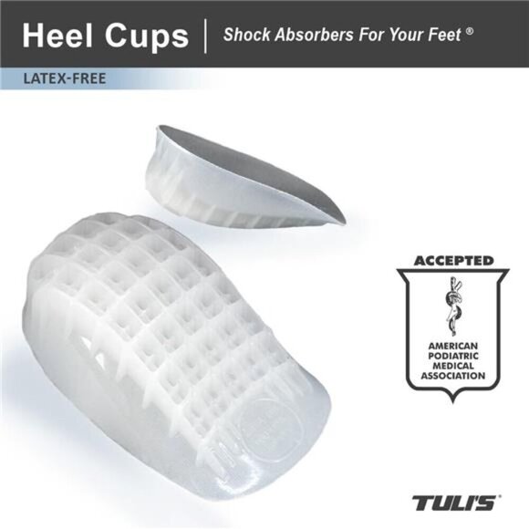 Heavy Duty Gel Heel Cups, Relief for Plantar Fasciitis, Heel Pain - Picture 3 of 7